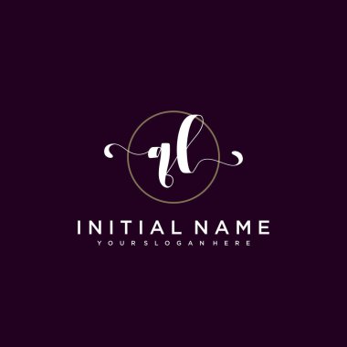 Minimalist Çiçek Baş Logosu, QL Marka Şablonu