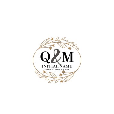 Minimalist Çiçek Baş Logosu, QM Marka Şablonu