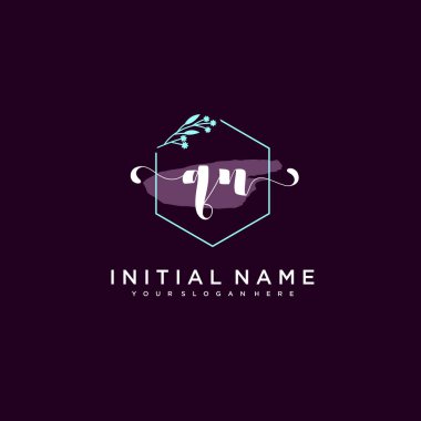 Minimalist Çiçek Baş Logosu, QN Marka Şablonu