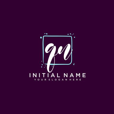 QN Monogramlı Modern Çiçek Baş Logosu