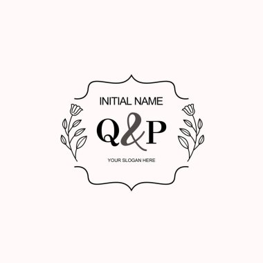 Minimalist Çiçek Baş Logosu, QP Marka Şablonu
