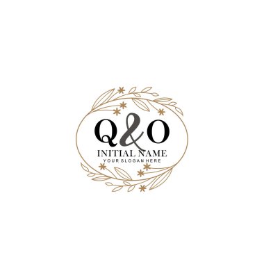 Minimalist Çiçek Baş Logosu, QO Marka Şablonu