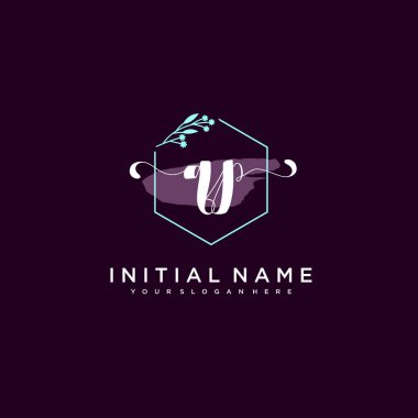 Minimalist Çiçek Baş Logosu, QP Marka Şablonu