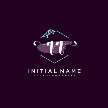 Minimalist Çiçek Baş Logosu, QQ Marka Şablonu