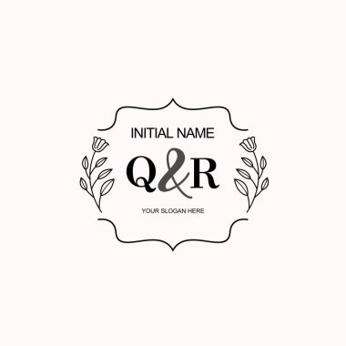 Minimalist Çiçek Baş Logosu, QR Marka Şablonu