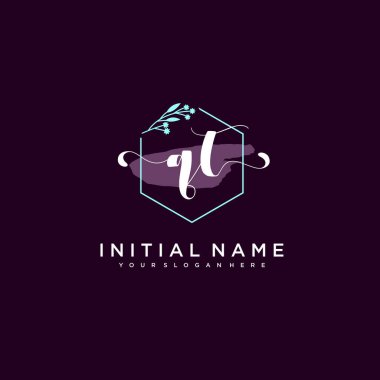 Minimalist Çiçek Baş Logosu, QT Marka Şablonu