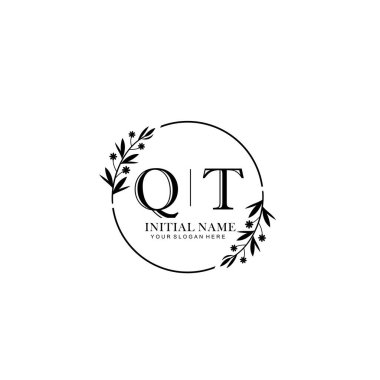 Kişisel ya da Marka için QT Minimal Çiçek Logosu Koleksiyonu