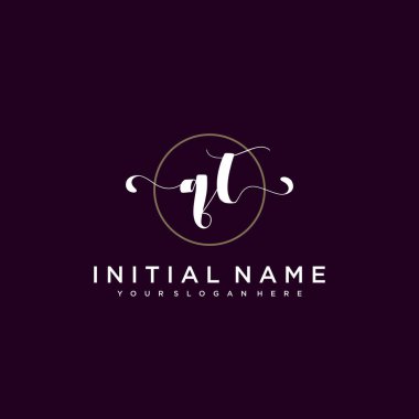 Minimalist Çiçek Baş Logosu, QT Marka Şablonu