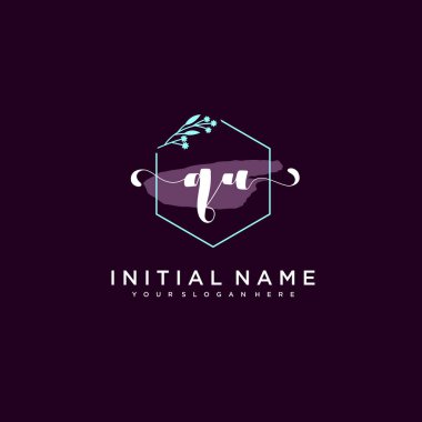 Minimalist Çiçek Baş Logosu, QU Marka Şablonu