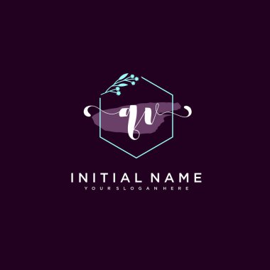 Minimalist Çiçek Baş Logosu, QV Marka Şablonu