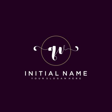 Minimalist Çiçek Baş Logosu, QV Marka Şablonu