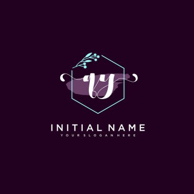 Minimalist Çiçek Baş Logosu, QY Marka Şablonu