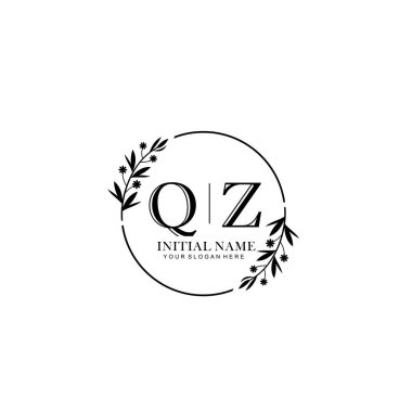 Kişisel ya da Marka için QZ Minimal Çiçek Logosu Koleksiyonu