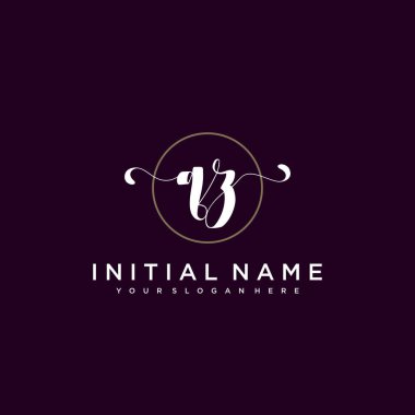 Minimalist Çiçek Baş Logosu, QZ Marka Şablonu