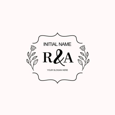 Minimalist Çiçek Baş Logosu, RA Marka Şablonu