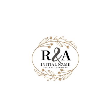 Minimalist Çiçek Baş Logosu, RA Marka Şablonu
