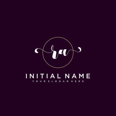 Minimalist Çiçek Baş Logosu, RA Marka Şablonu