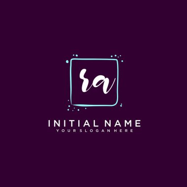 RA Monogramlı Modern Çiçek Baş Logosu