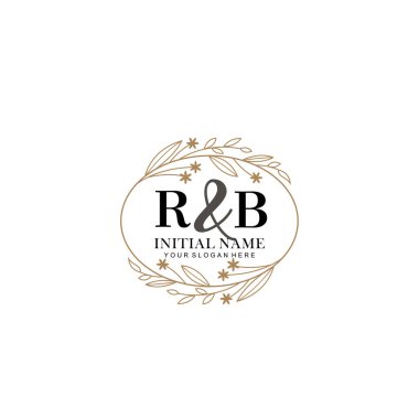 Minimalist Çiçek Baş Logosu, RB Marka Şablonu