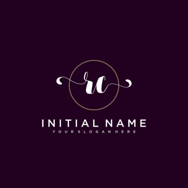 Minimalist Çiçek Baş Logosu, RC Marka Şablonu