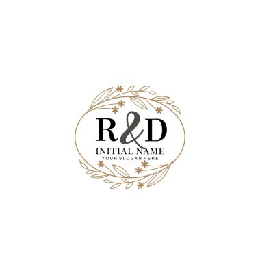 Minimalist Çiçek Baş Logosu, RD Marka Şablonu