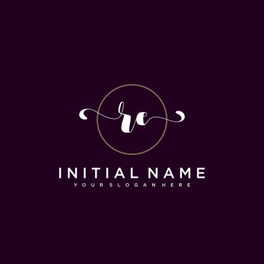 Minimalist Çiçek Baş Logosu, RE Marka Şablonu