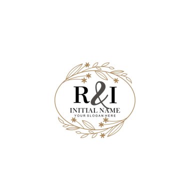 Minimalist Çiçek Baş Logosu, RI Marka Şablonu