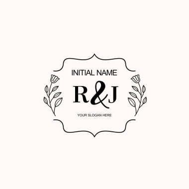 Minimalist Çiçek Baş Logosu, RJ Marka Şablonu