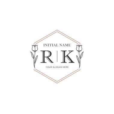 Kişisel ya da Marka İçin RK Minimal Çiçek Logosu Koleksiyonu