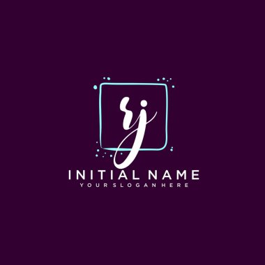 RJ Monogramlı Modern Çiçek Baş Logosu