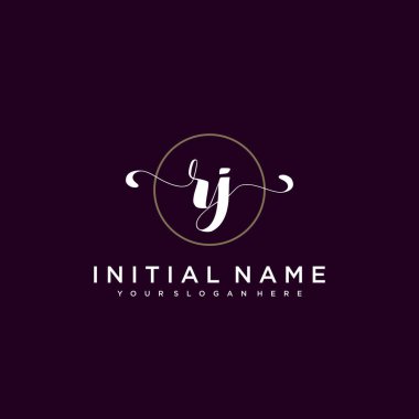 Minimalist Çiçek Baş Logosu, RJ Marka Şablonu