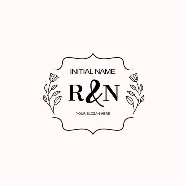 Minimalist Çiçek Baş Logosu, RN Marka Şablonu