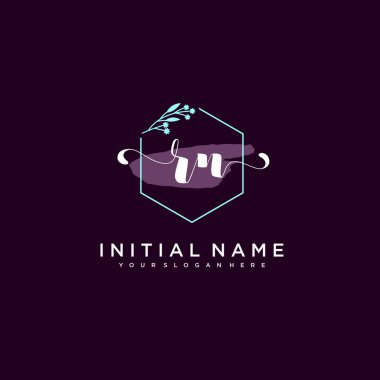 Minimalist Çiçek Baş Logosu, RN Marka Şablonu