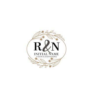 Minimalist Çiçek Baş Logosu, RN Marka Şablonu
