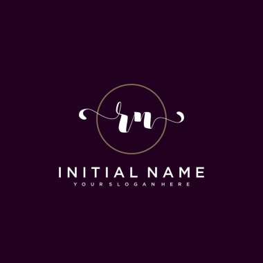 Minimalist Çiçek Baş Logosu, RN Marka Şablonu