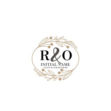 Minimalist Çiçek Baş Logosu, RO Marka Şablonu