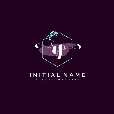 Minimalist Çiçek Baş Logosu, RP Marka Şablonu