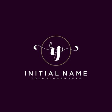 Minimalist Çiçek Baş Logosu, RP Marka Şablonu