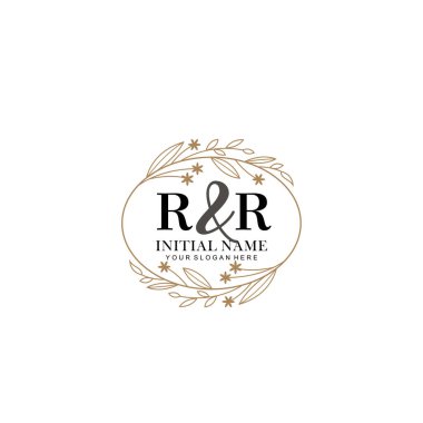 Minimalist Çiçek Baş Logosu, RR Marka Şablonu