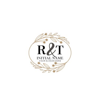 Minimalist Çiçek Baş Logosu, RT Marka Şablonu