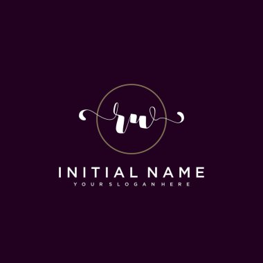 Minimalist Çiçek Baş Logosu, RW Marka Şablonu