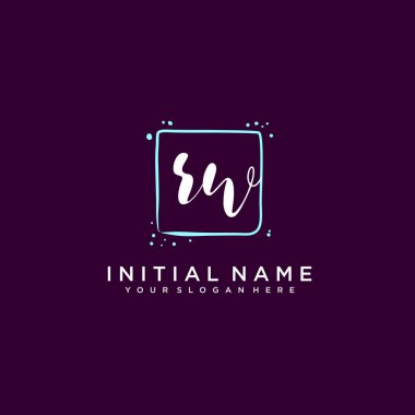 RW Monogramlı Modern Çiçek Baş Logosu