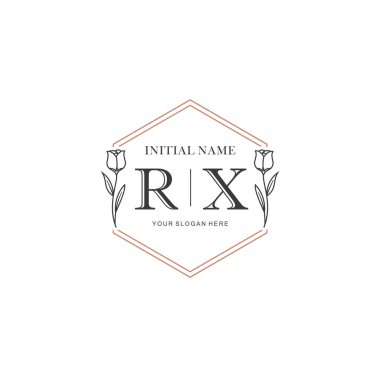 Kişisel ya da Brand için RX Minimal Çiçek Logosu Koleksiyonu