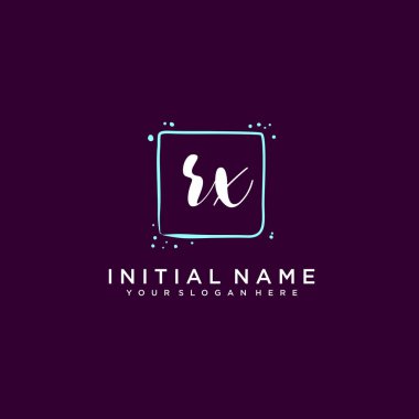 RX Monogramlı Modern Çiçek Baş Logosu
