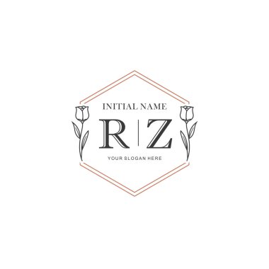 Kişisel ya da Marka İçin RZ Minimal Çiçek Logosu Koleksiyonu