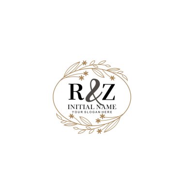 Minimalist Çiçek Baş Logosu, RZ Marka Şablonu