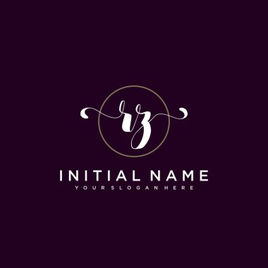 Minimalist Çiçek Baş Logosu, RZ Marka Şablonu