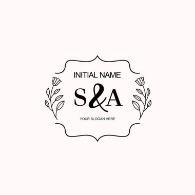 Minimalist Çiçek Baş Logosu, SA Marka Şablonu