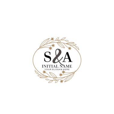 Minimalist Çiçek Baş Logosu, SA Marka Şablonu