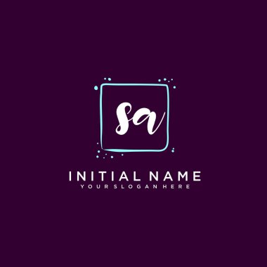 SA Monogramlı Modern Çiçek Baş Logosu